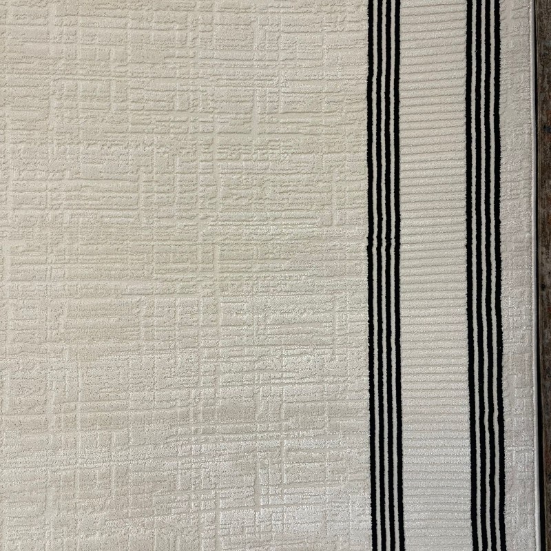 سجاد تركي اطار برواز فيكتوريا 41606A كريم اسود مقاس 200*300