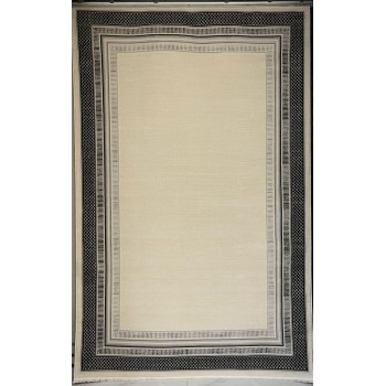 سجاد تركي اطار برواز فيكتوريا 41607A كريم اسود مقاس 200*300