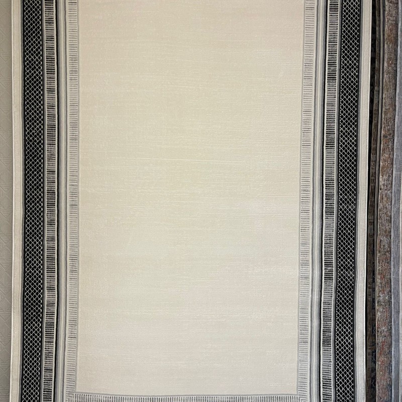 سجاد تركي اطار برواز فيكتوريا 41607A كريم اسود مقاس 200*300