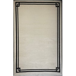 سجاد تركي اطار برواز فيكتوريا 41307A كريم اسود مقاس 150*220