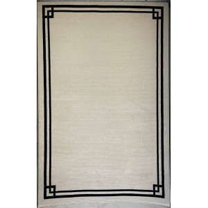 سجاد تركي اطار برواز فيكتوريا 41307A كريم اسود مقاس 150*220