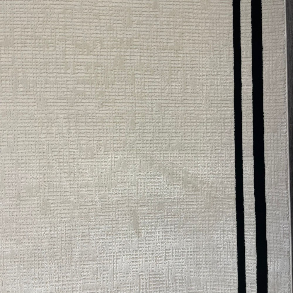 سجاد تركي اطار برواز فيكتوريا 41307A كريم اسود مقاس 150*220