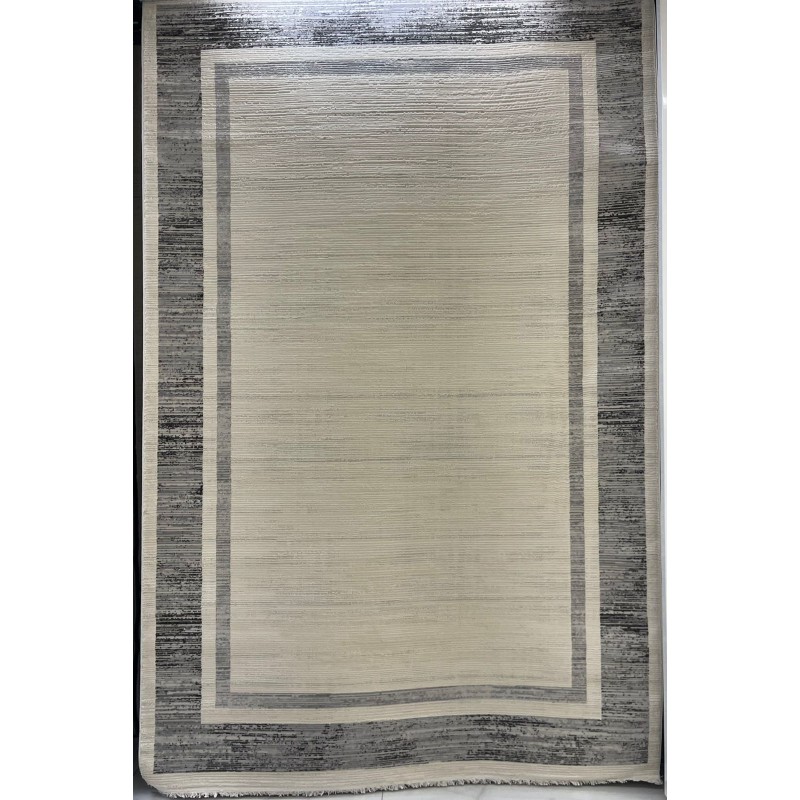 سجاد تركي اطار برواز فيكتوريا 41358A كريم اسود مقاس 200*300