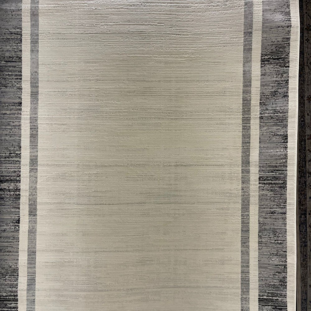 سجاد تركي اطار برواز فيكتوريا 41358A كريم اسود مقاس 80*150