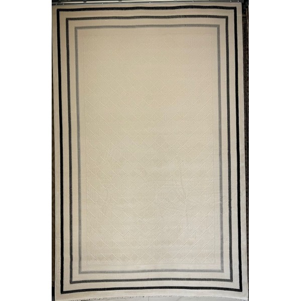 Turkish rug Victoria frame 38247A cream black size 300*400