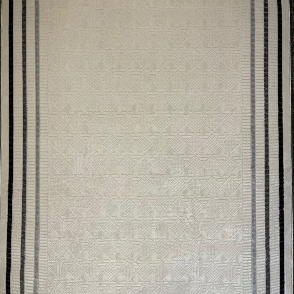 سجاد تركي اطار برواز فيكتوريا 38247A كريم اسود مقاس 80*150