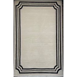 سجاد تركي اطار برواز فيكتوريا 41601A كريم اسود مقاس 150*220