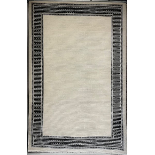سجاد تركي اطار برواز فيكتوريا 41602A كريم اسود مقاس 250*350