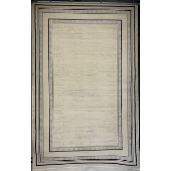 سجاد تركي اطار برواز فيكتوريا 41604A كريم اسود مقاس 80*150