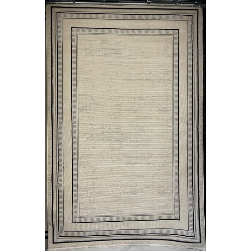 Turkish rug Victoria frame 41604A cream black size 80*150