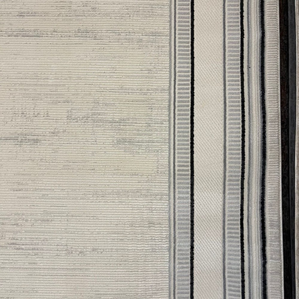 سجاد تركي اطار برواز فيكتوريا 41604A كريم اسود مقاس 200*300