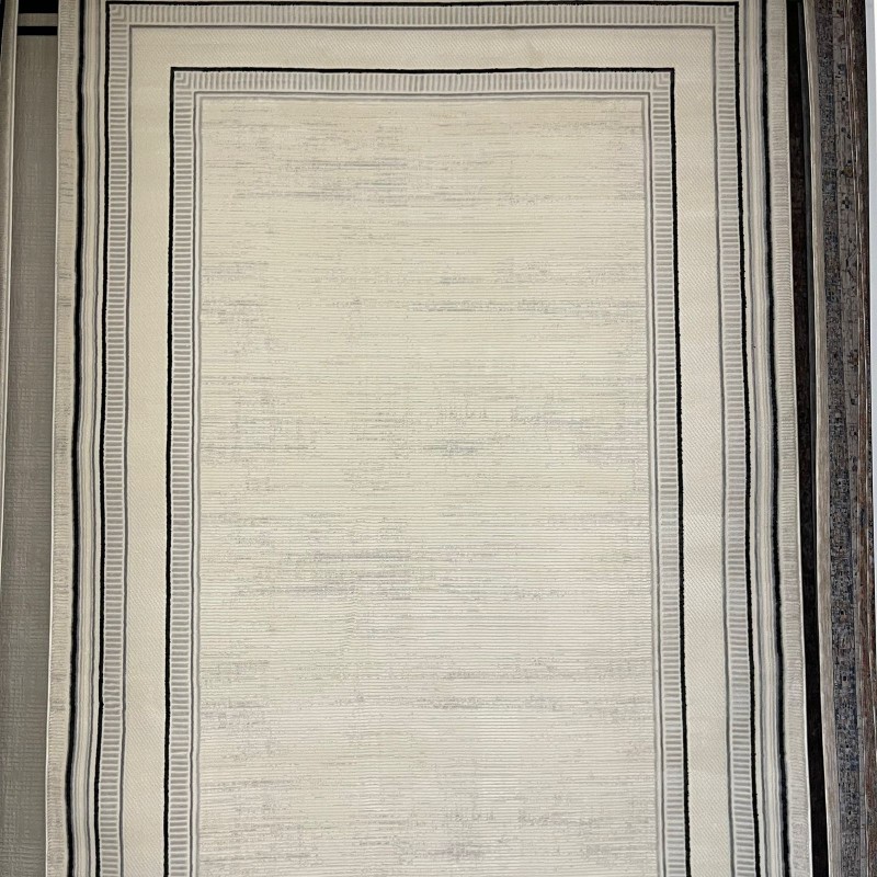 Turkish rug Victoria frame 41604A cream black size 80*150