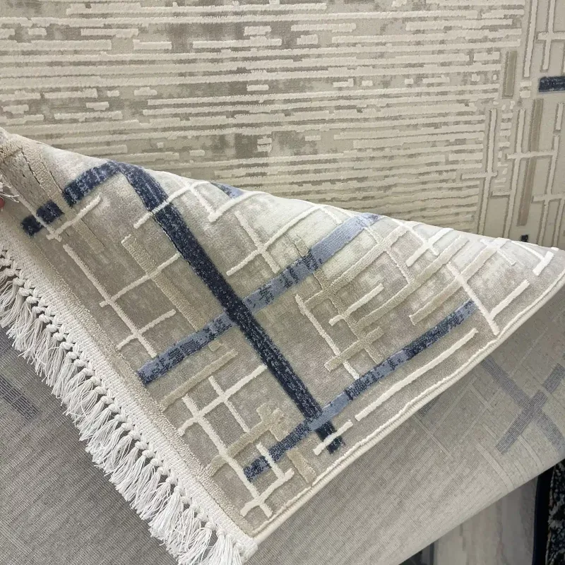 سجاد تركي فوج 36232A كريم سماوي مقاس 250*350
