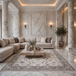 GRANADA Bohemian Turkish Carpet AH473 CREAM VIZON 150x220 cm Modern Majlis Carpet