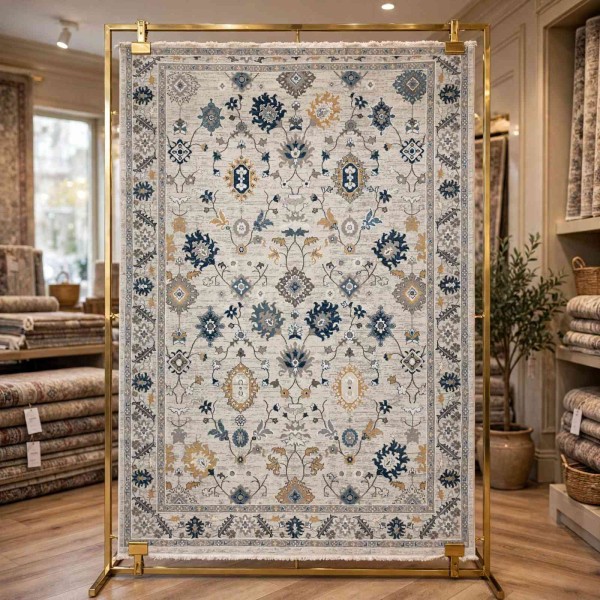 GRANADA Bohemian Turkish Carpet AH473 :MULTY CREAM 80x150 cm Small Rug
