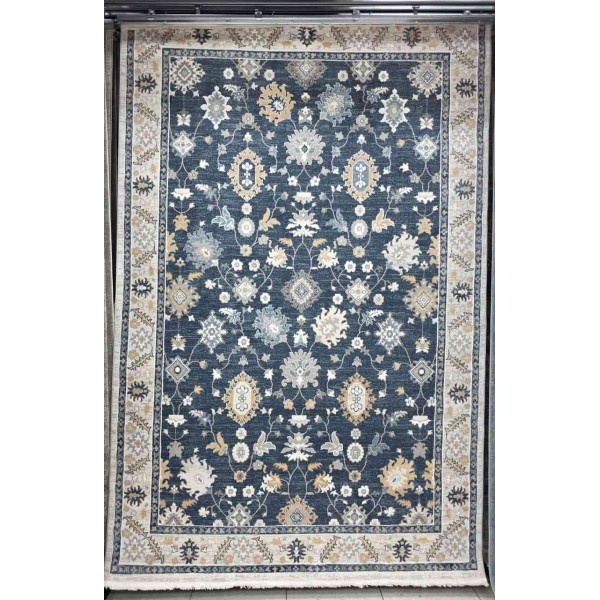 GRANADA Bohemian Turkish Carpet AH473 :MULTY NAVY CREAM 150x220 cm Modern Majlis Carpet