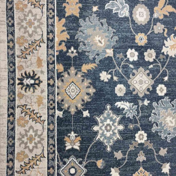 GRANADA Bohemian Turkish Carpet AH473 :MULTY NAVY CREAM 150x220 cm Modern Majlis Carpet