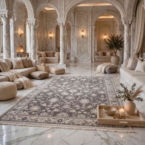GRANADA Bohemian Turkish Carpet AH473 :VIZON CREAM 100x300 cm Runner rug