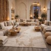 سجاد مودرن انتيك تركي N0628C بيج غامق مقاس 250*350