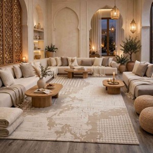 سجاد مودرن انتيك تركي N0628C بيج غامق مقاس 250*350