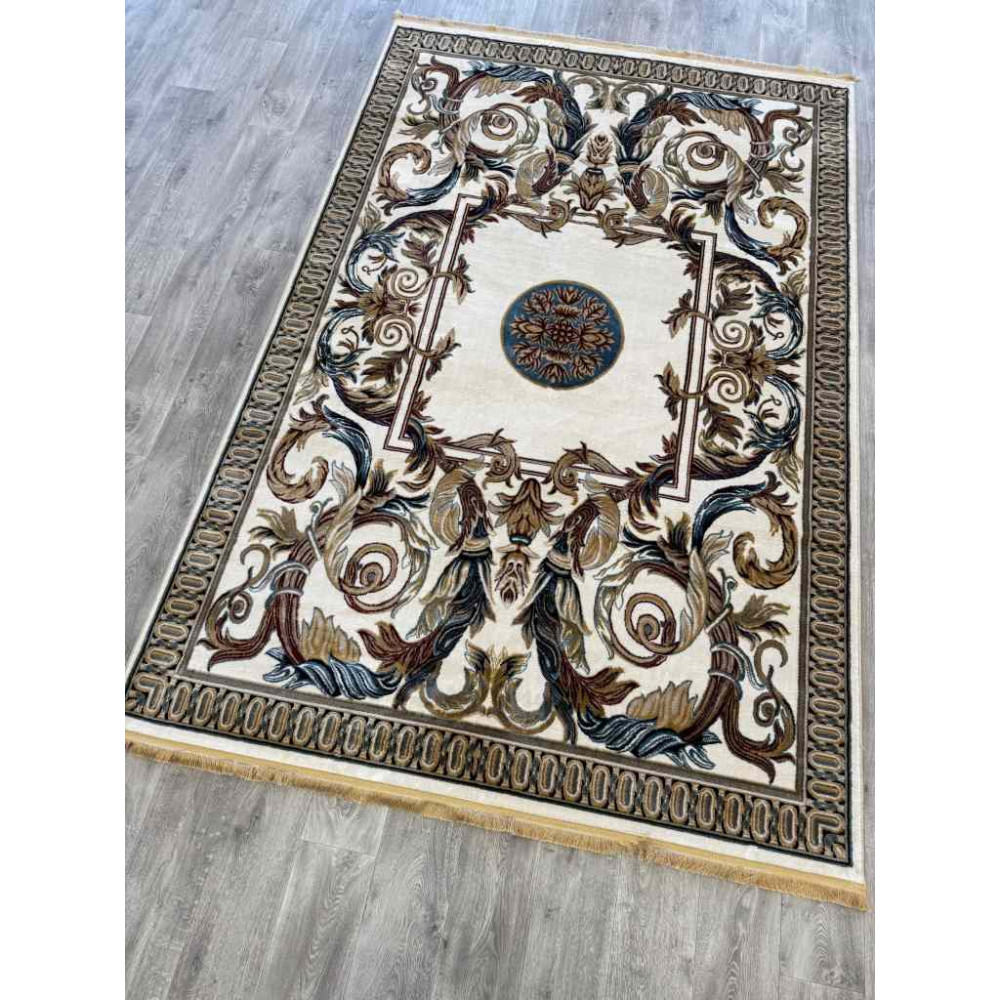 سجاد تركي كشمير نقش ايراني كريم مقاس 300*400