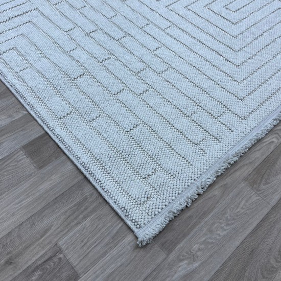 Turkish burlap carpet 11202B cream color size 120*300