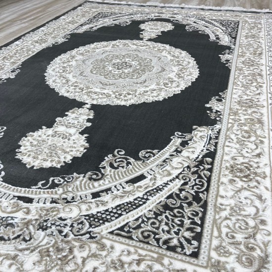 Turkish Silk Handa carpet P964C gray size 400*600