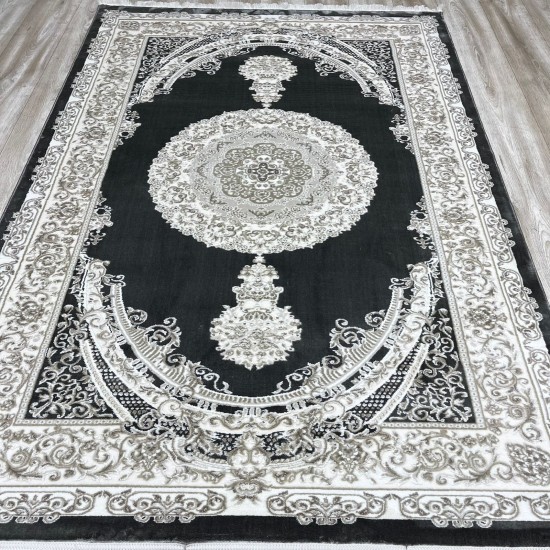 Turkish Silk Handa carpet P964C gray size 400*600