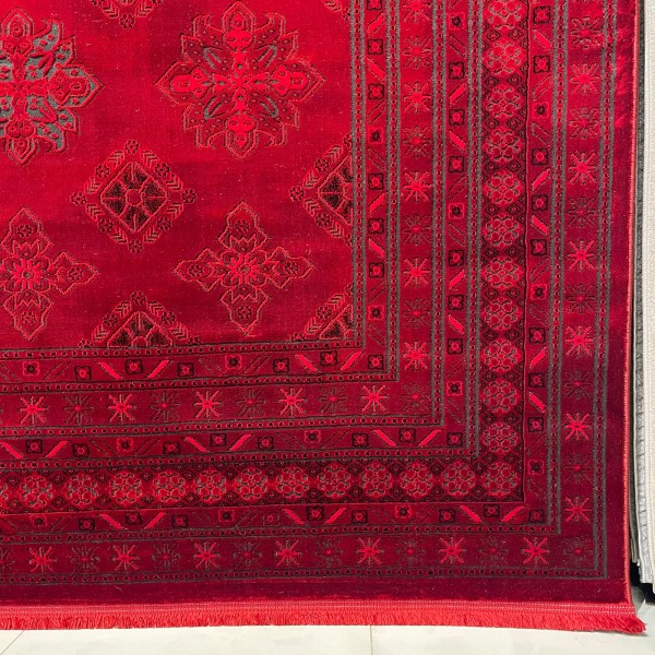 Turkish Bukhara HERAT Afghani Rug P1456 Dark Red Size 150*220