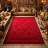Turkish Bukhara HERAT Afghani Rug P1454 Dark Red Size 100*300