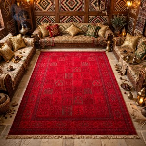 Turkish Bukhara HERAT Afghani Rug P1454 Dark Red Size 100*300
