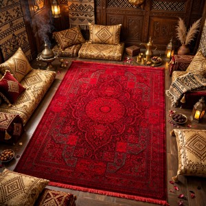 Turkish Bukhara HERAT Afghani Rug P1471 Dark Red Size 300*400