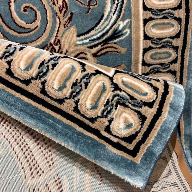 Turkish carpet Majesta p1594 sky blue size 80*150