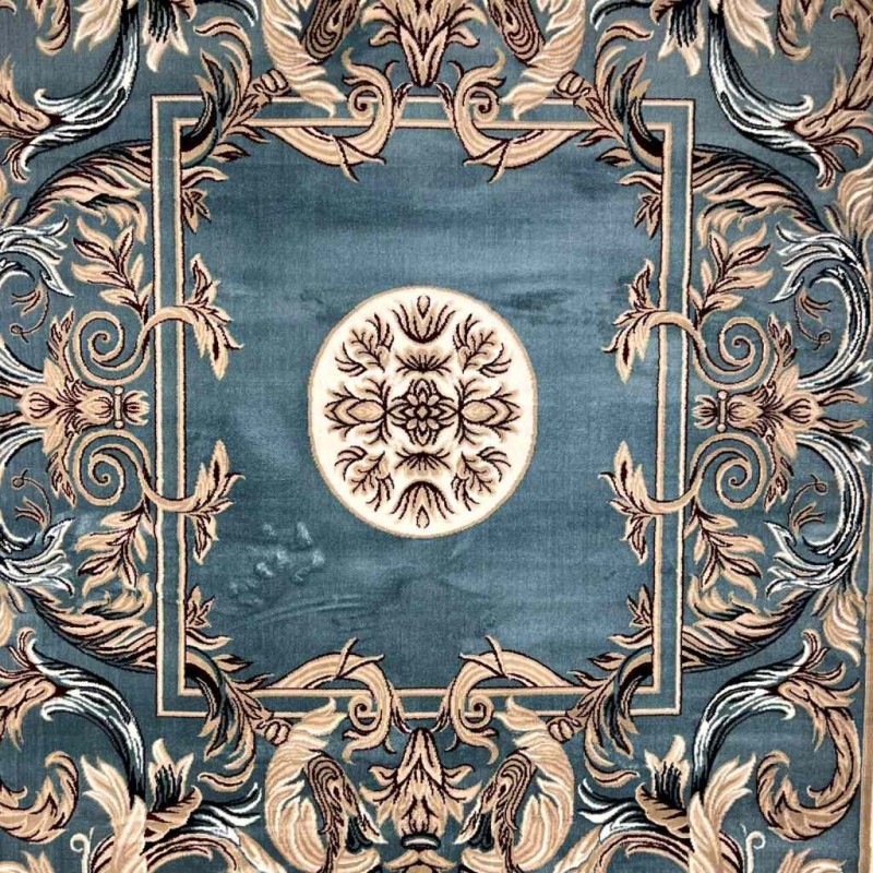 Turkish carpet Majesta p1594 sky blue size 80*150