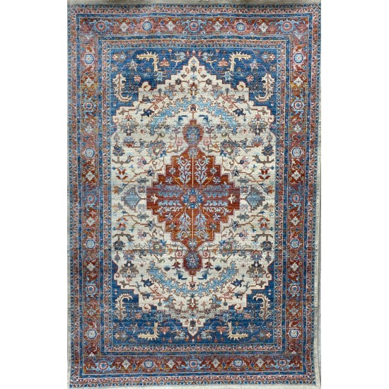 Georgian Carpet Samba Silk 0199A Bon Blue 100*200