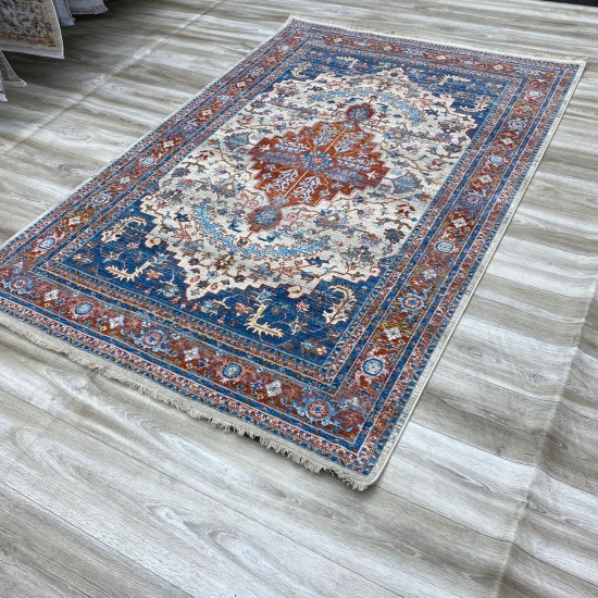 Georgian Carpet Samba Silk 0199A Bon Blue 100*300