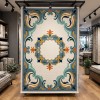Turkish carpet ORKID Korean style pattern HR21A CREAM BLUE size 100*200