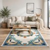Turkish carpet ORKID Korean style pattern HR21A CREAM BLUE size 100*200