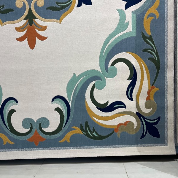 Turkish carpet ORKID Korean style pattern HR21A CREAM BLUE size 100*200