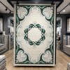 Turkish carpet ORKID Korean style pattern HR21A Dark green cream size 150*220