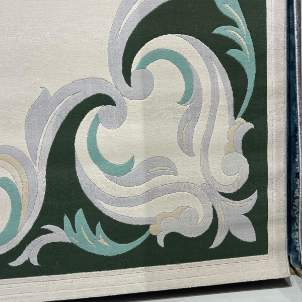 Turkish carpet ORKID Korean style pattern HR21A Dark green cream size 150*220