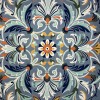 سجاد تركي اوركيد نقش كوري HR36A سماوي كريم مقاس 200*300