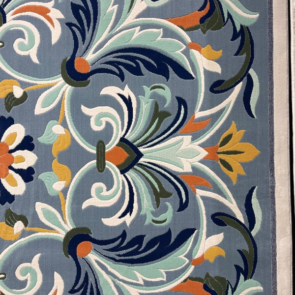 سجاد تركي اوركيد نقش كوري HR36A سماوي كريم مقاس 200*300