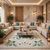 Turkish carpet ORKID Korean style pattern HR36A CREAM GREEN size 100*300