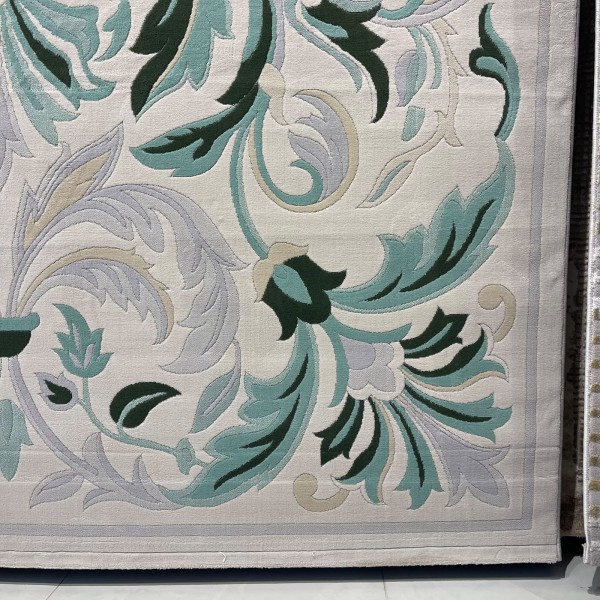 Turkish carpet ORKID Korean style pattern HR36A CREAM GREEN size 100*300