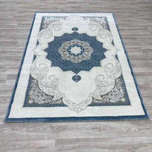 Turkish Paris carpet modern soft 0DS90Z blue light beige size 200*200