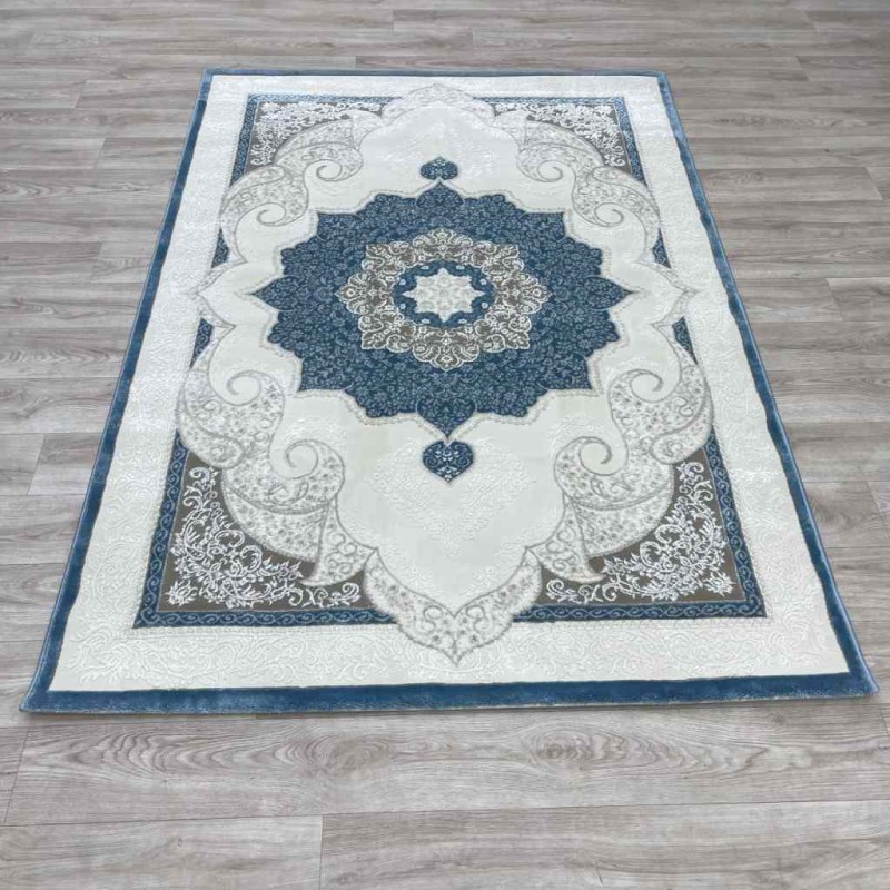 سجاد تركي باريس مودرن ناعم 0DS90Z سماوي بيج فاتح مقاس 150*150