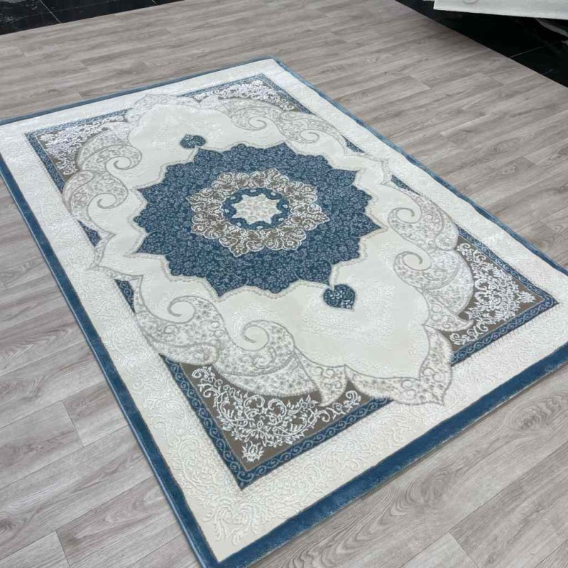 سجاد تركي باريس مودرن ناعم 0DS90Z سماوي بيج فاتح مقاس 150*150