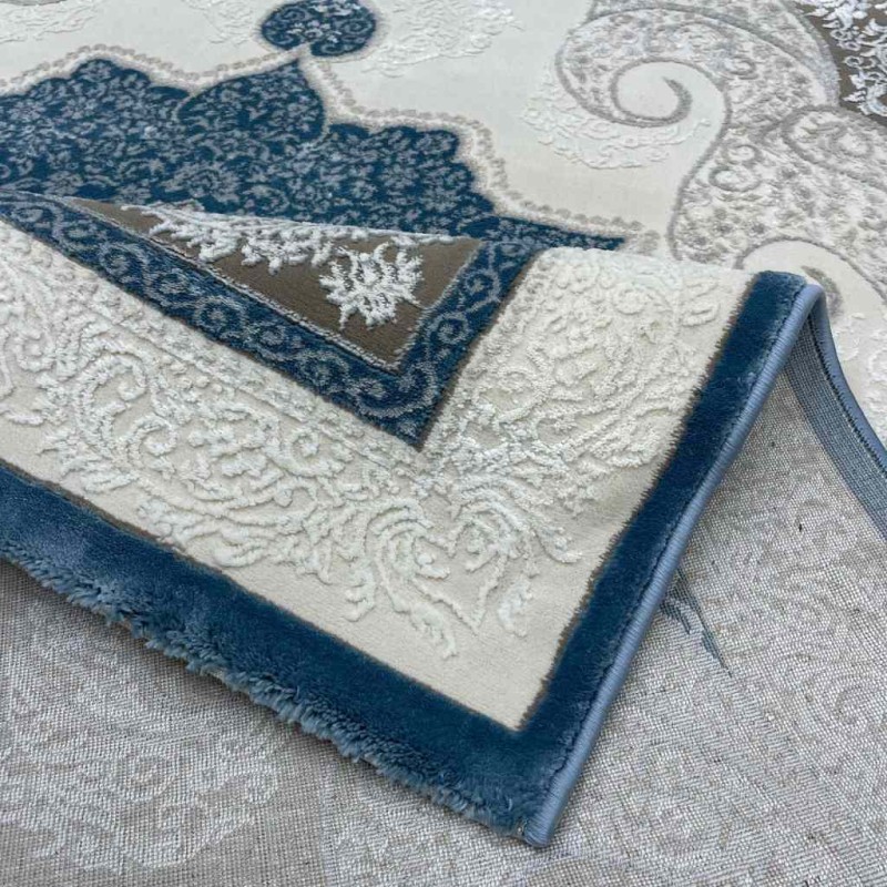 سجاد تركي باريس مودرن ناعم 0DS90Z سماوي بيج فاتح مقاس 150*150