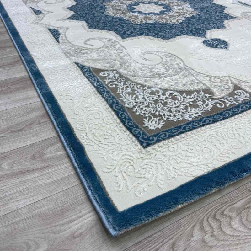 سجاد تركي باريس مودرن ناعم 0DS90Z سماوي بيج فاتح مقاس 150*150